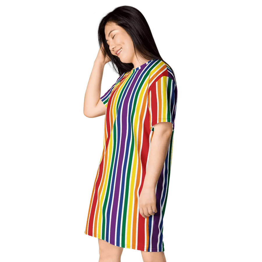 Rainbow Stripe T Shirt Dress product image (5)