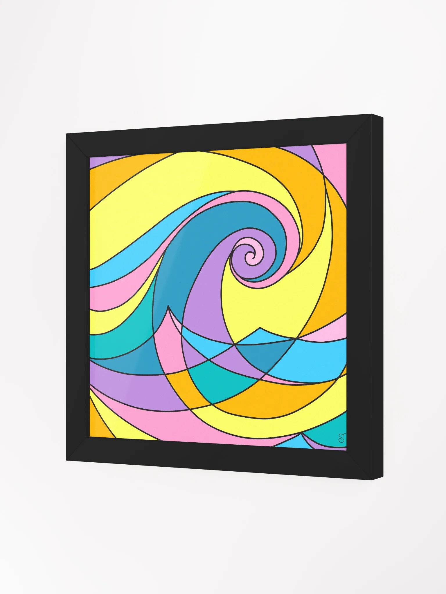 Swirling Spectrum Framed Art Print - Abstract Square No. 4 product image (26)