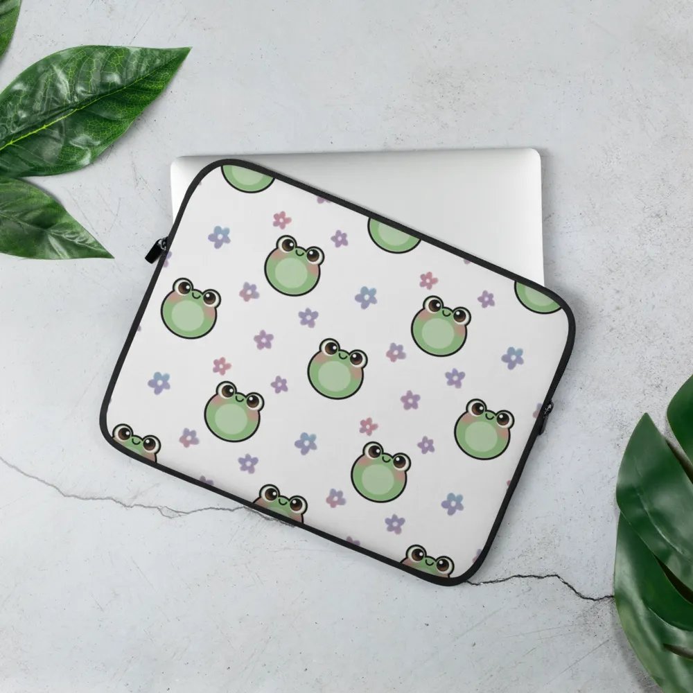 Froggy Pattern Laptop Sleeve (White Background) product image (3)