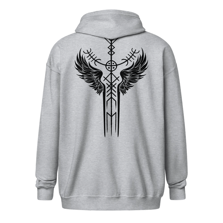 The Valkyrie Stave Zip Hoodie (black print) product image (1)