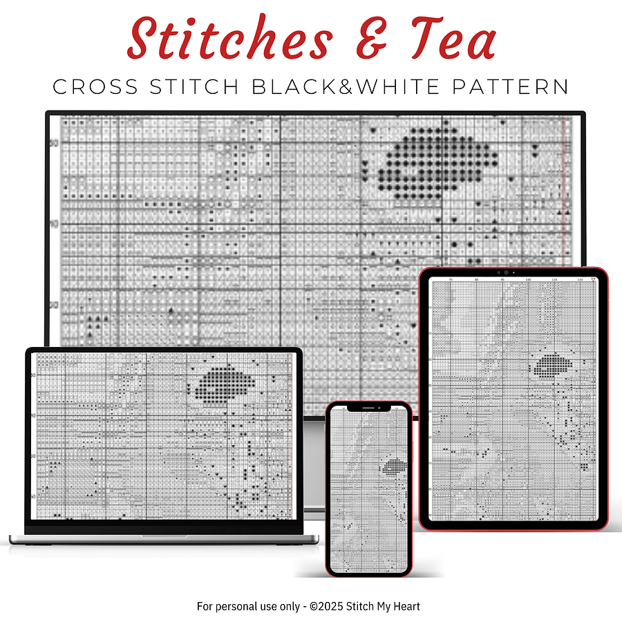 Stitches & Tea Cross Stitch Pattern product image (4)