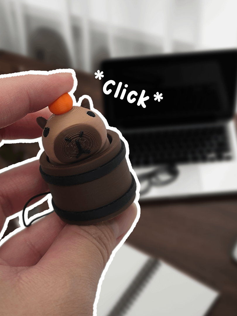 Capybara Clicky Fidget Keychain product image (3)