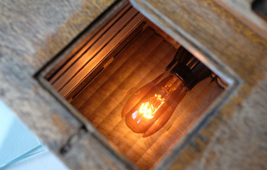 Antique wooden star film copier，French rural ambience lamp， product image (6)