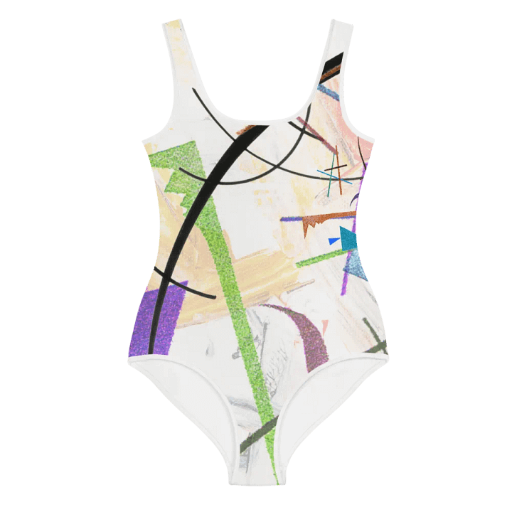Abstract Lithographic Pattern Design Youth One Piece Swimsuit - V1 product image (1)