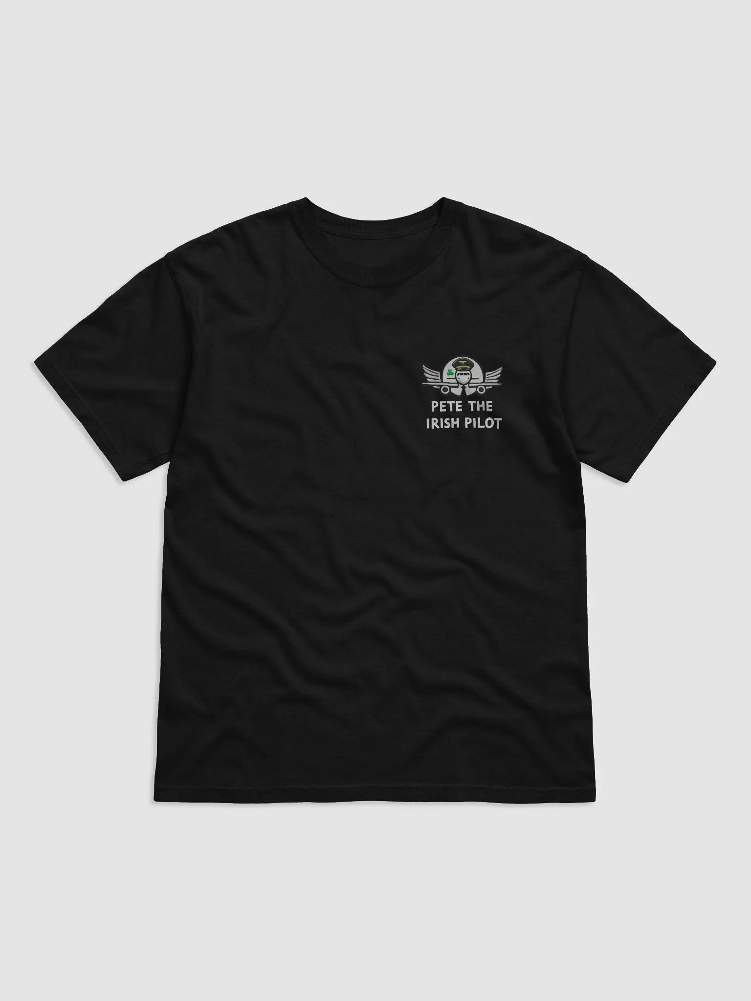 "Pete the Irish Pilot" Logo Black T-Shirt product image (3)