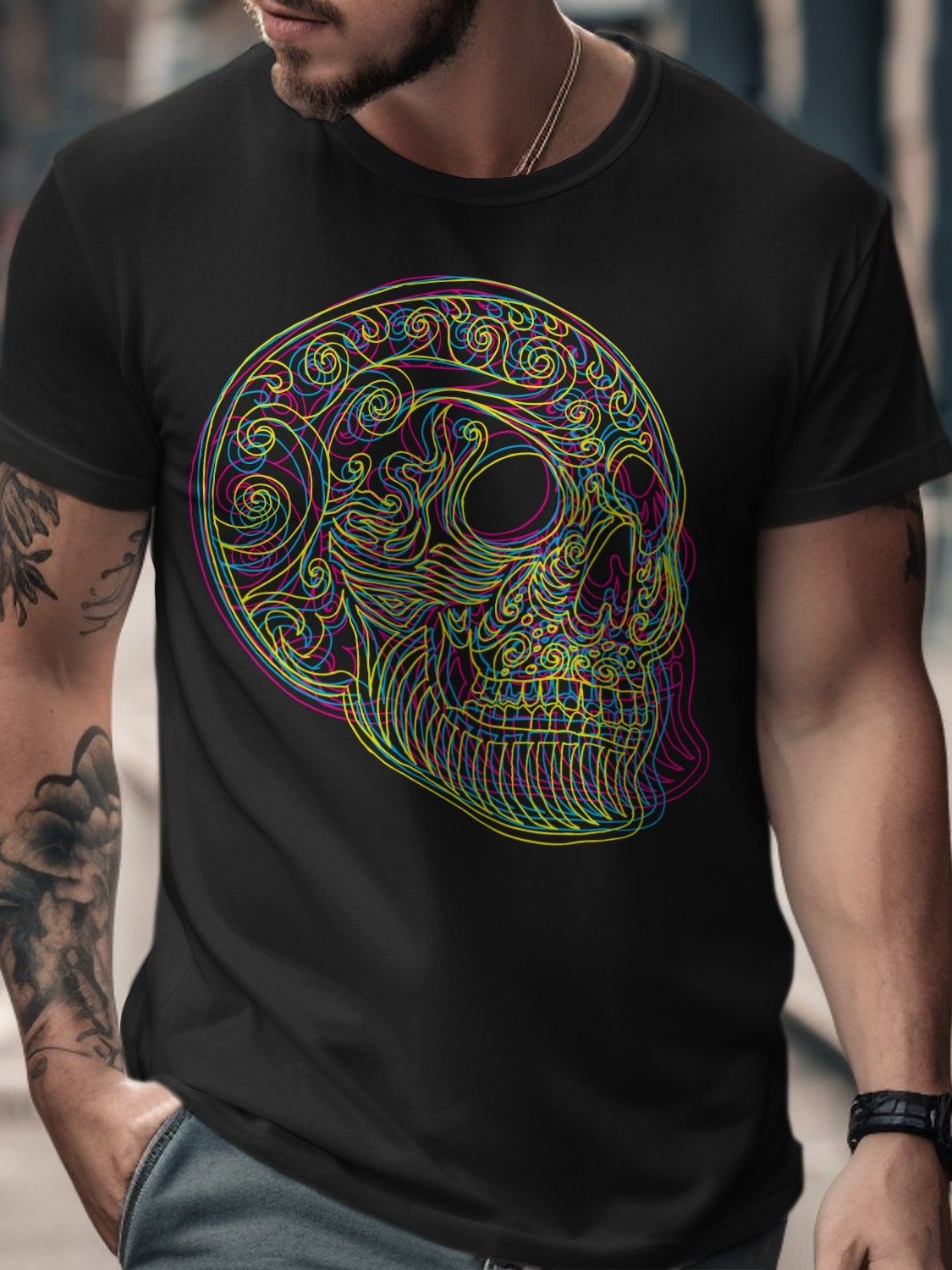 Hypnotic blast of color skull product image (2)
