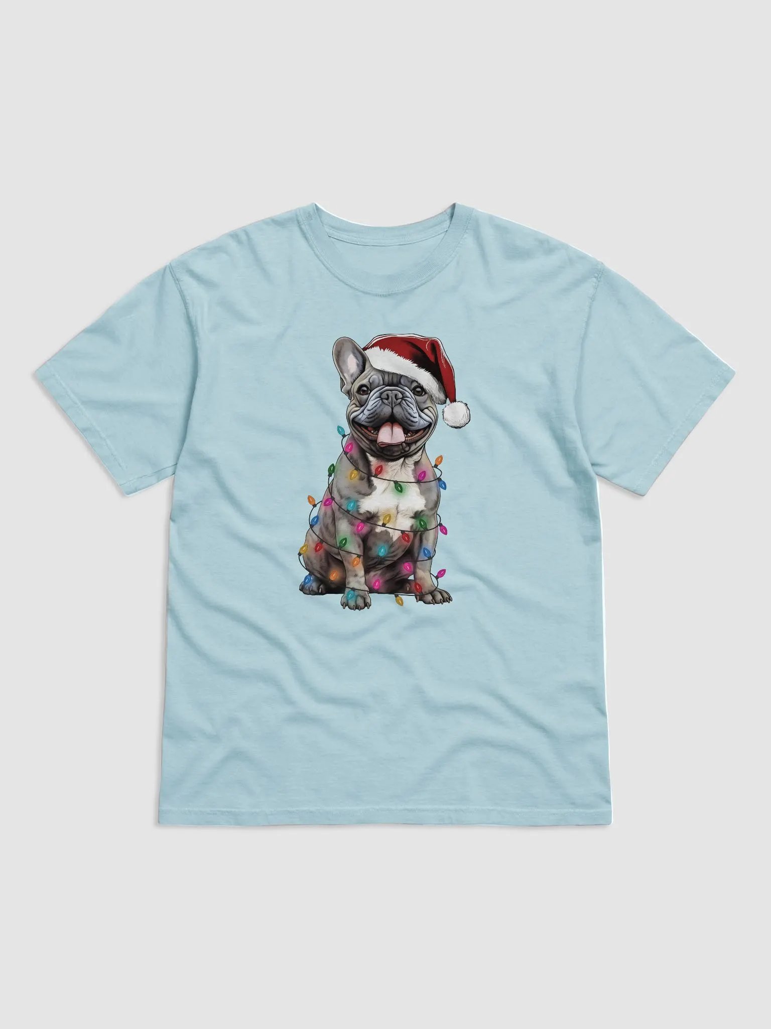 Funny French Bulldog(Blue) Christmas T-Shirt for Frenchie Paw-rents product image (14)