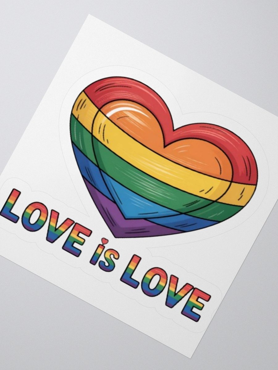 Love is Love Pride Sticker - Rainbow Heart Design product image (5)