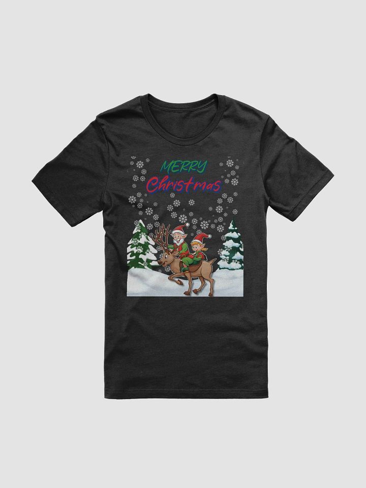 Santa Elves Riding A Reindeer T-shirt product image (1)