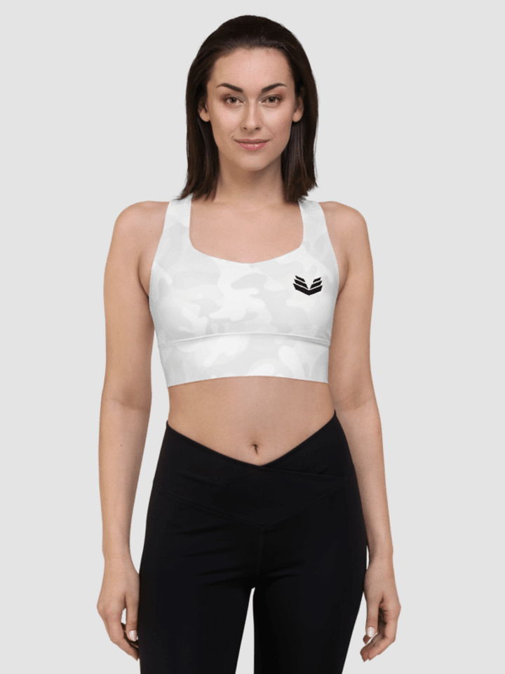 Longline Sports Bra - White Camo product image (1)