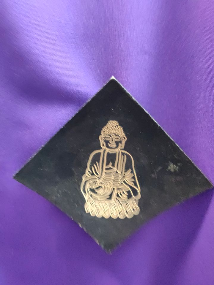 Prato de madeira buda cravado, espaço meditação, vintage, decoração mesa, parede, colecionador pratos, acessório energia, espiritualidade product image (2)