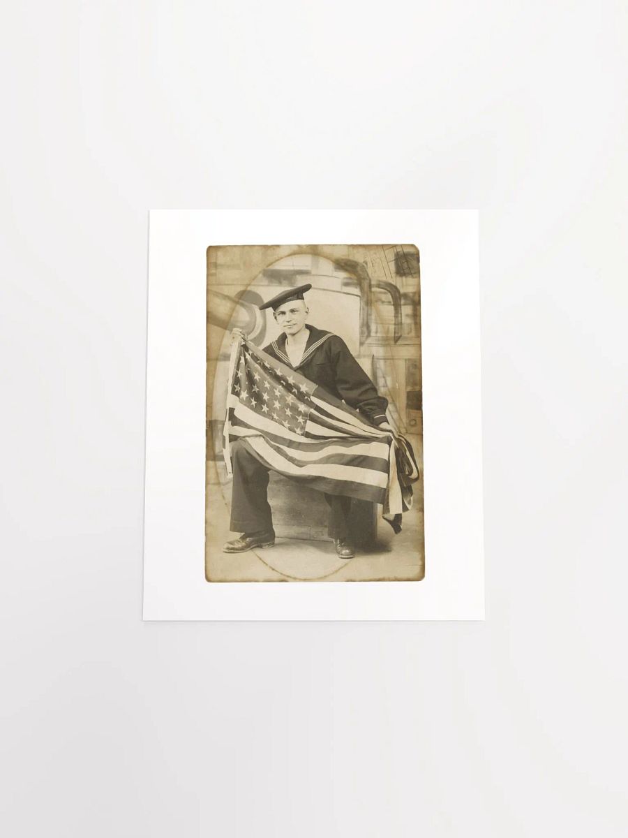 Sailor Holding American Flag By Unknown (c. 1910) - Print product image (4)