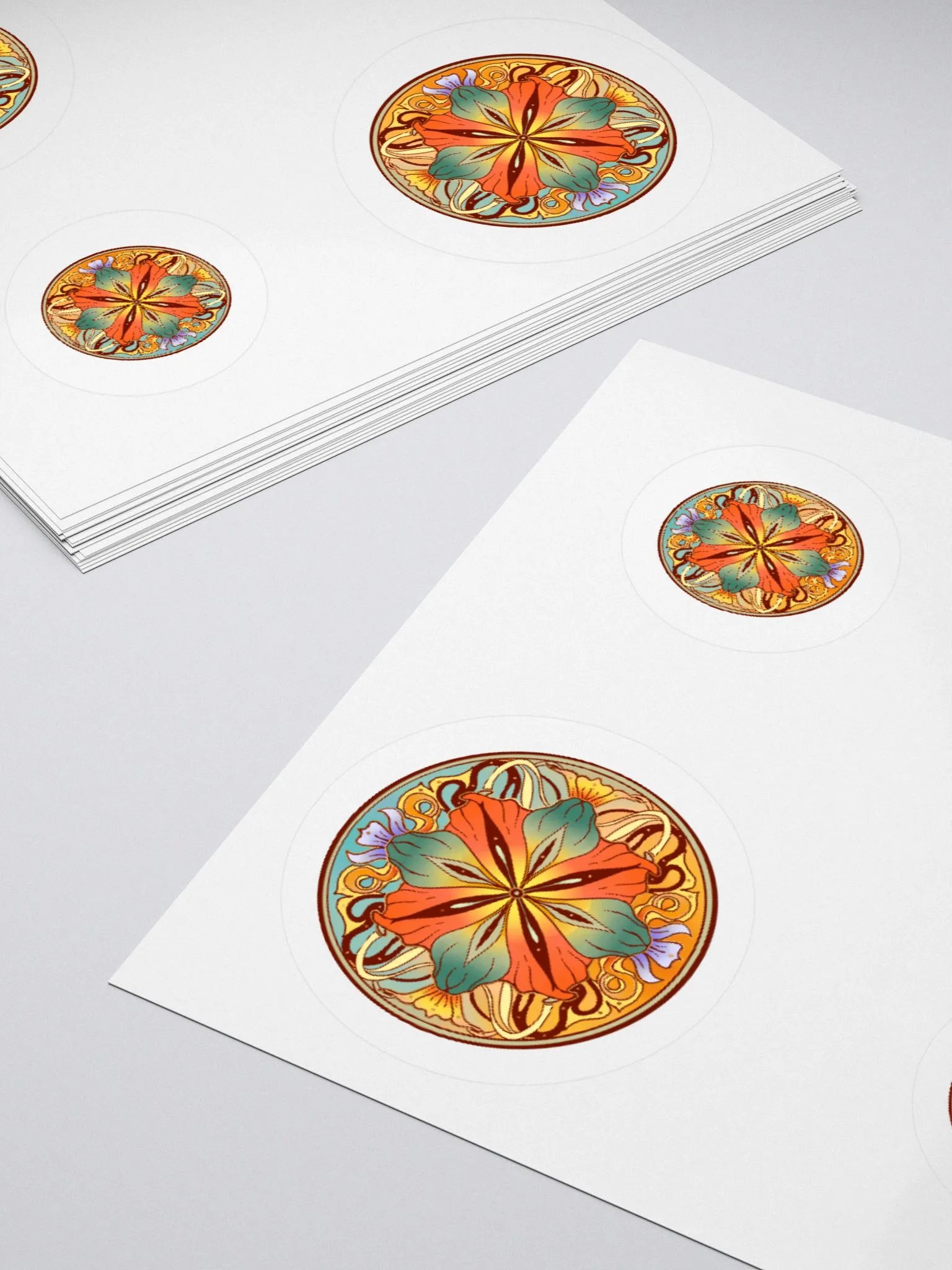 Teal Floral Mandala - Sticker Sheet product image (4)