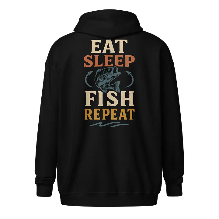 Eat Sleep Fish Repeat Zip Hoodie – Classic Fisherman’s Motto Hoodie product image (1)