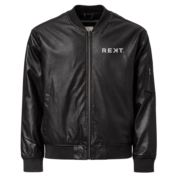 Get REKT Premium Leather Bomber Jacket product image (1)