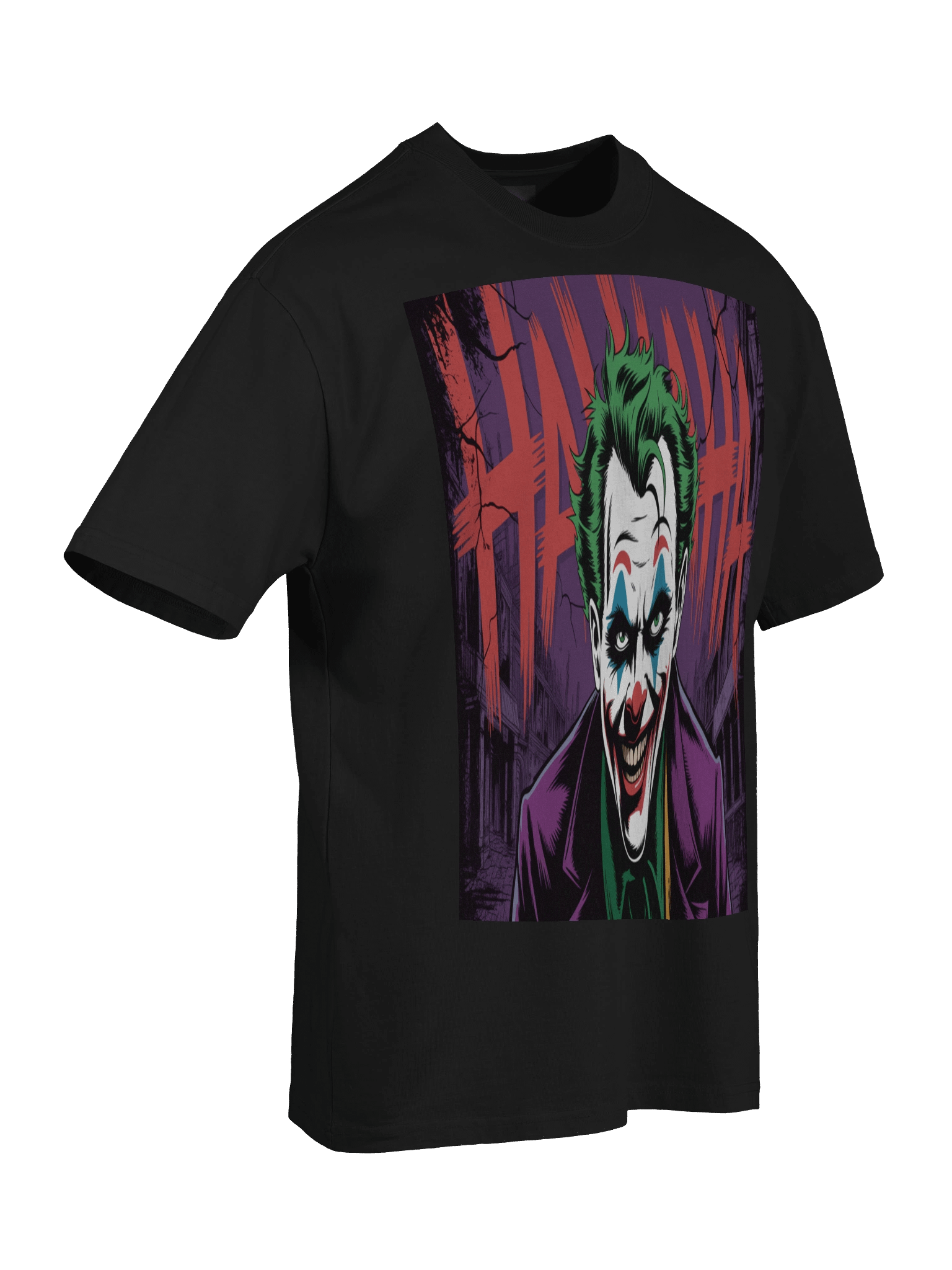 Joker 'HAHAHA' Shadowed Cackle Oversized Faded T-Shirt product image (8)