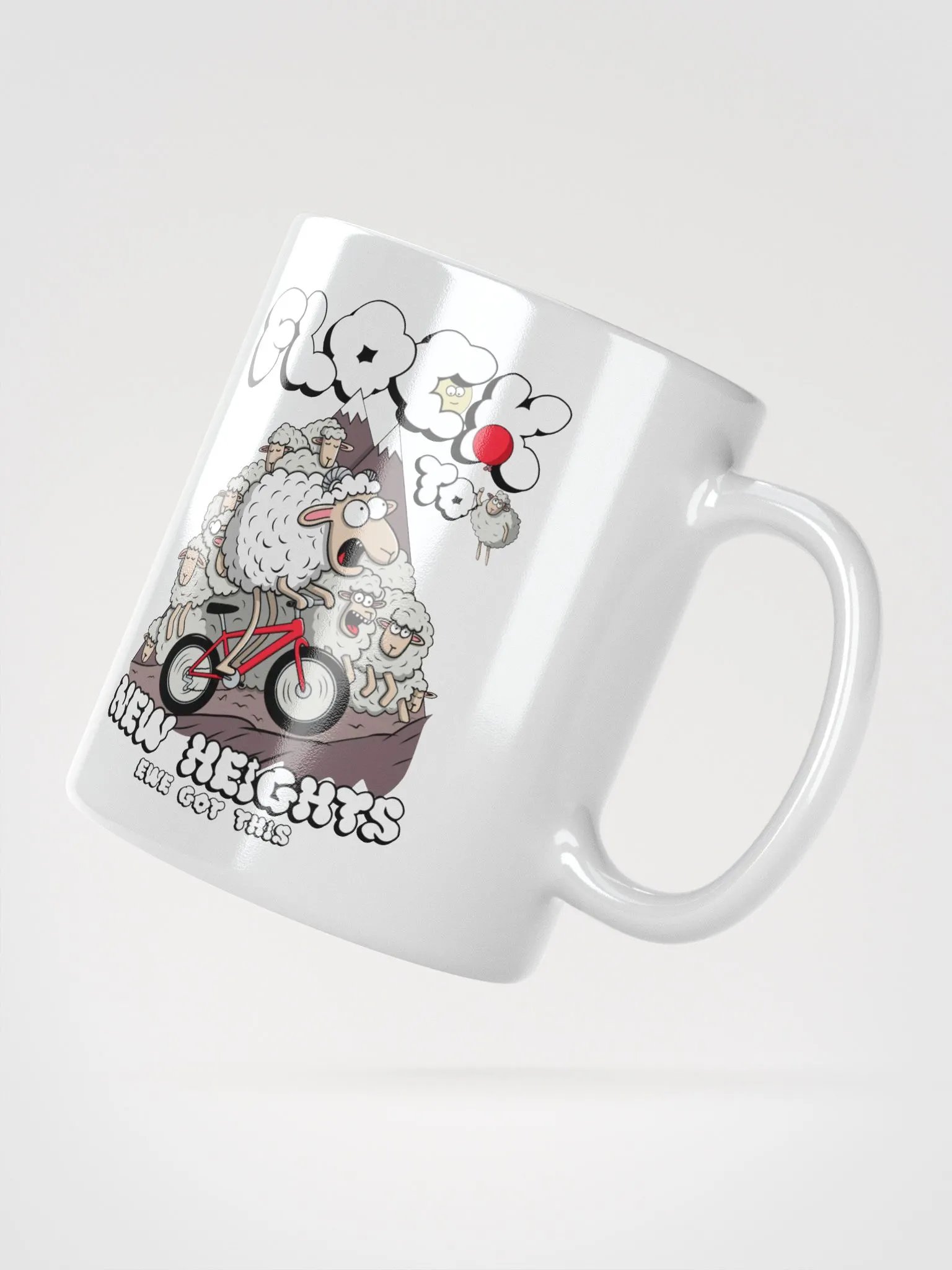 Flock to New Heights - Mug Cute Sheep Bike Design product image (6)