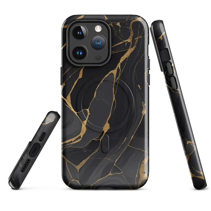 MagSafe® Tough Case for iPhone – Ebon Gold Waves product image (1)