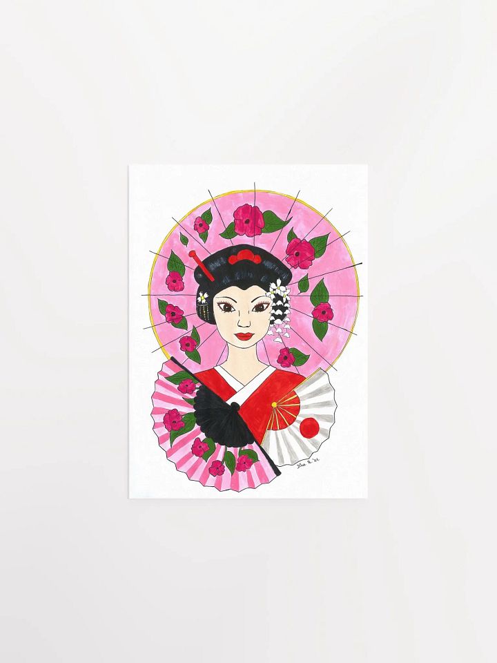 Japanese Geisha (art by Dina R.) acrylic painting - Enhanced Matte Paper Poster product image (2)