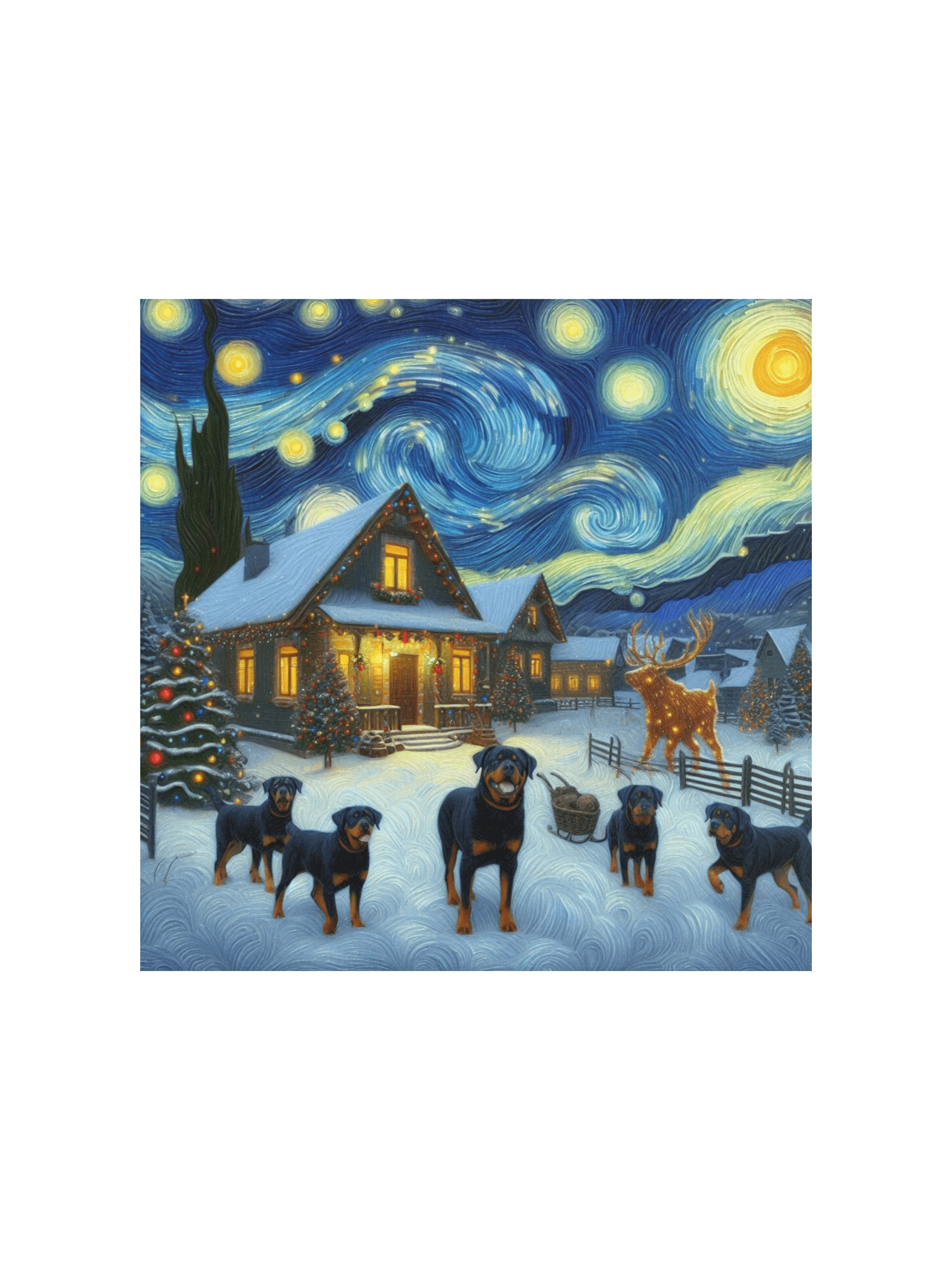 Starry Night Rottweiler Matte Poster product image (4)