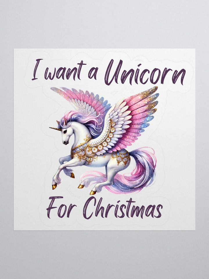 Unicorn Wonderland Christmas Kiss Cut Stickers - Purple product image (1)