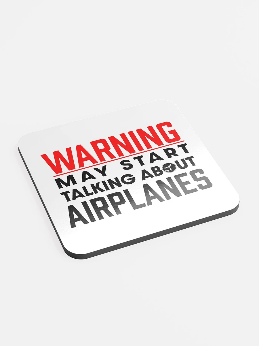 Glossed Cork Coaster - airplane warning product image (2)