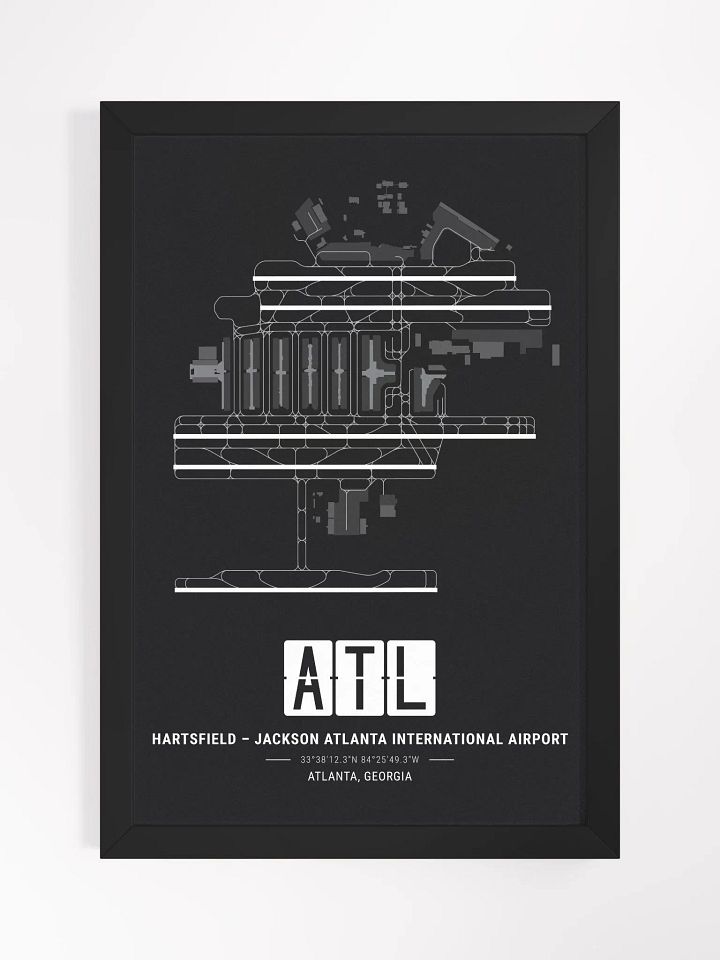 Framed Airport ATL Premium Map On Matt Paper product image (1)