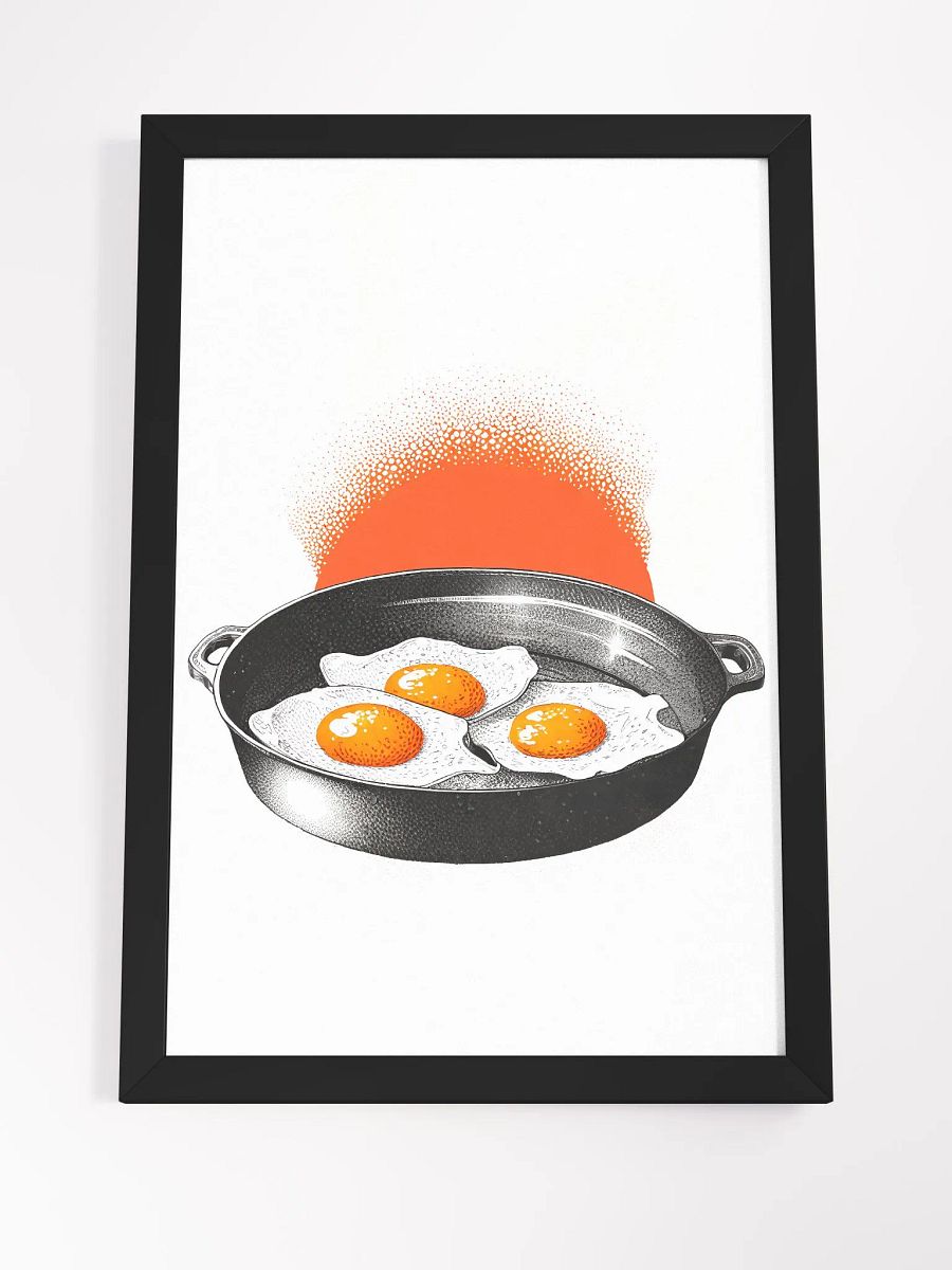 Fried eggs in a pan - illustrated in dotted raster style product image (4)
