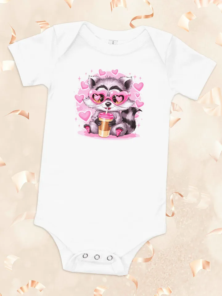 Love Struck Raccoon Baby Onesie product image (2)