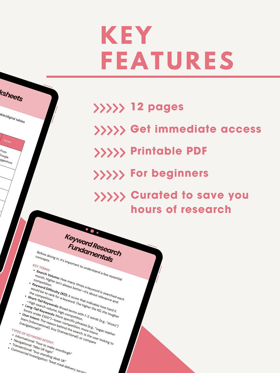 SEO Keyword Research Workbook product image (4)
