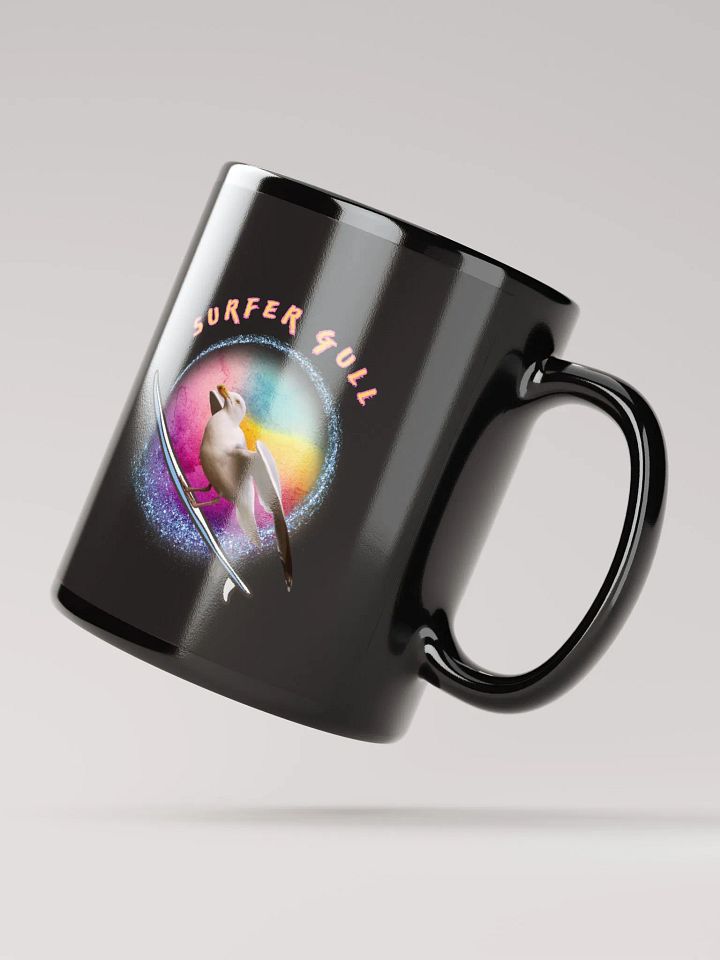 Soleil the Surfer Gull Glossy Black Mug product image (3)