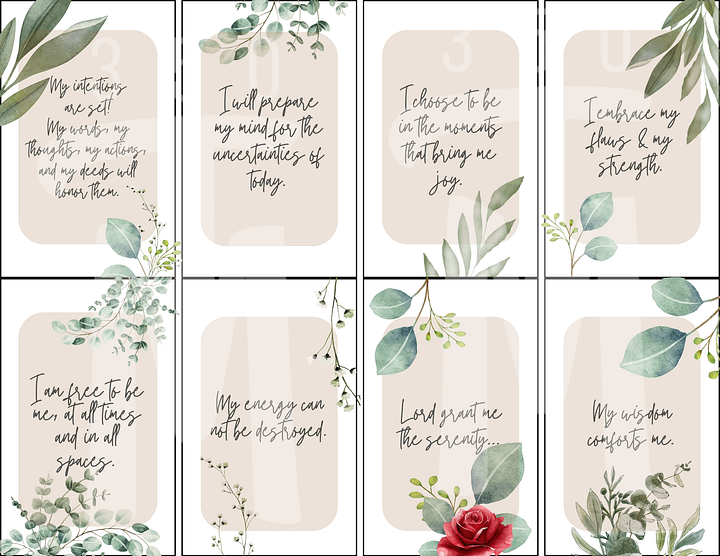 Eucalyptus Rose Affirmation & Week Planner Bundle product image (1)