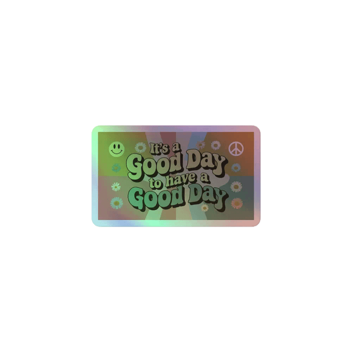 Retro Flower Power Sticker – Good Day Positive Message product image (1)