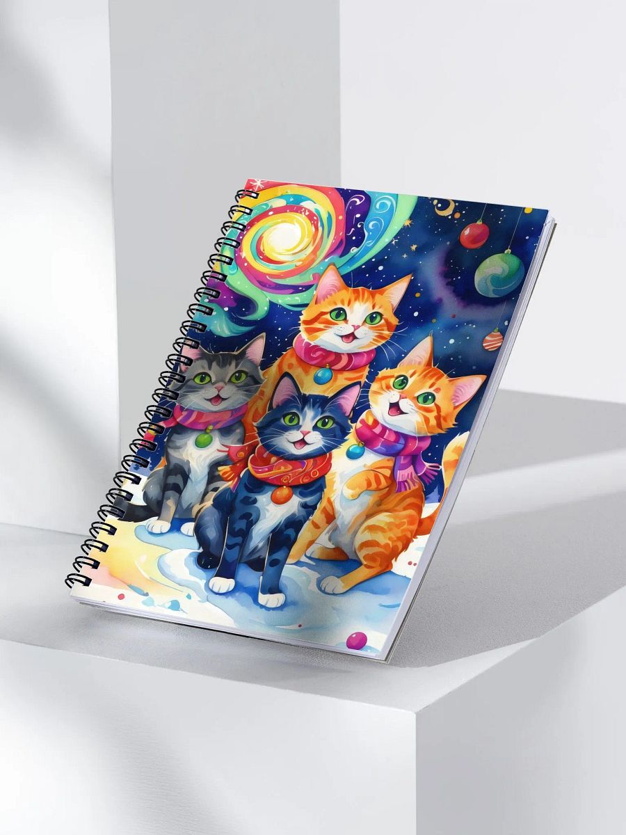 Festive Cats in Scarves Spiral Notebook product image (3)