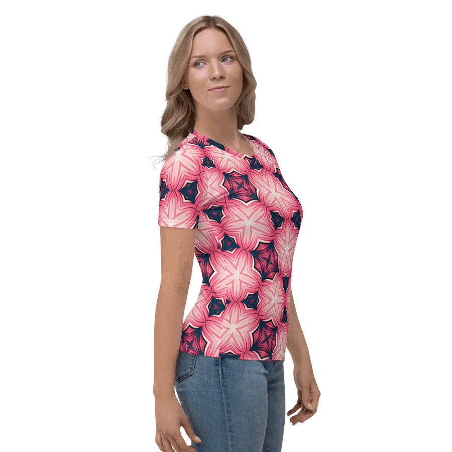 Soft Pink and Blue Geometric Print Top product image (7)