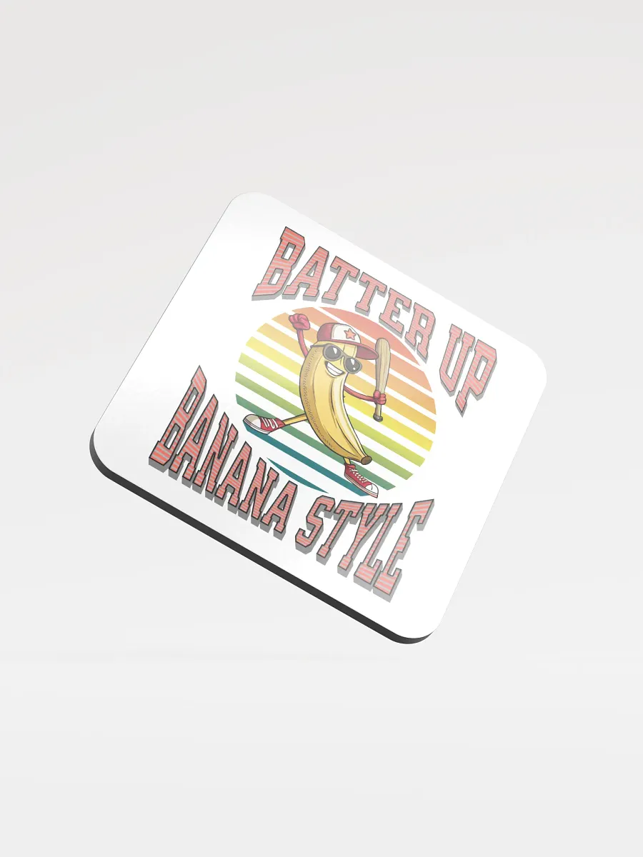 Batter Up Banana Style Baseball Retro Funk Cork Coaster product image (2)