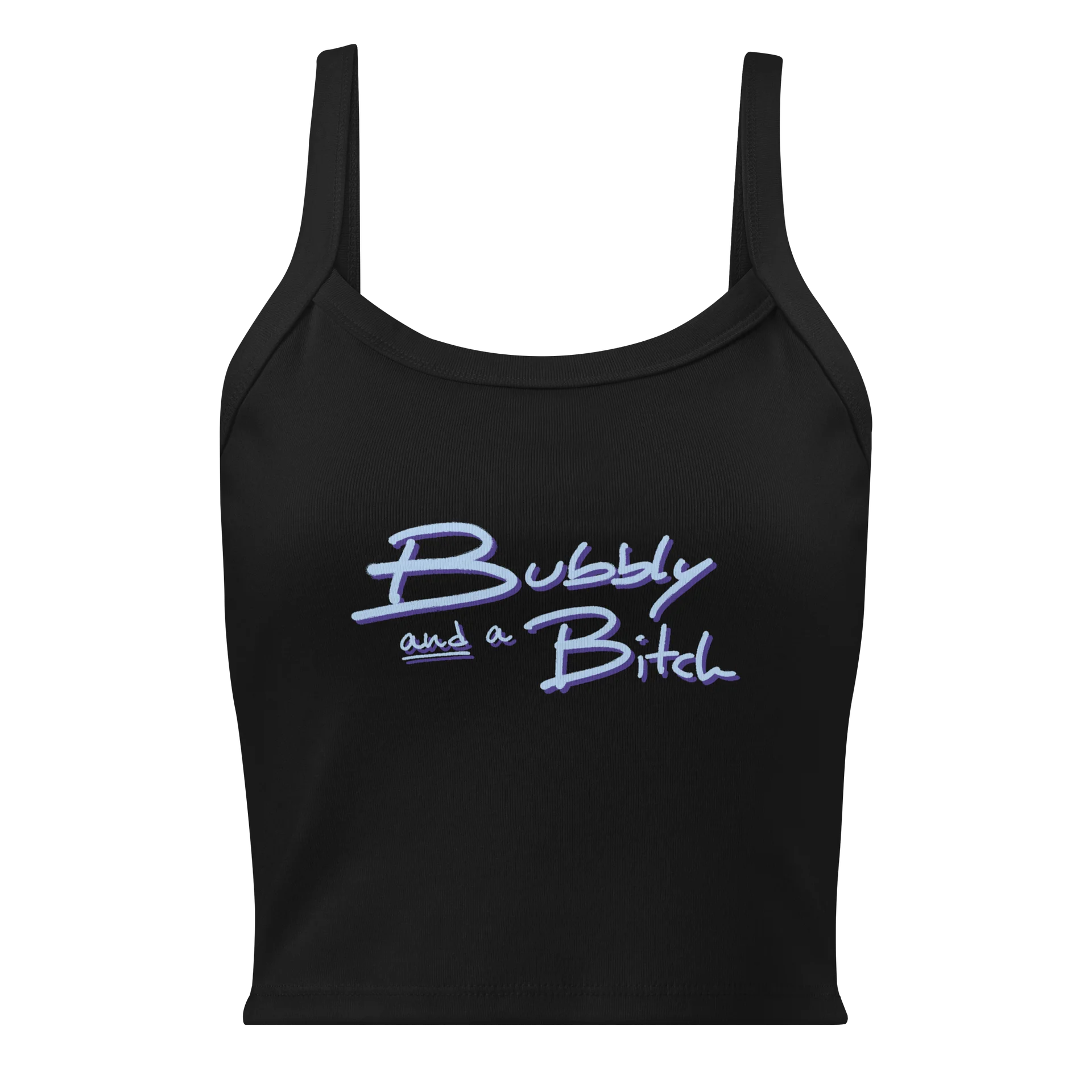 Bubbly and a B (blue and purple shadow design) tank product image (1)