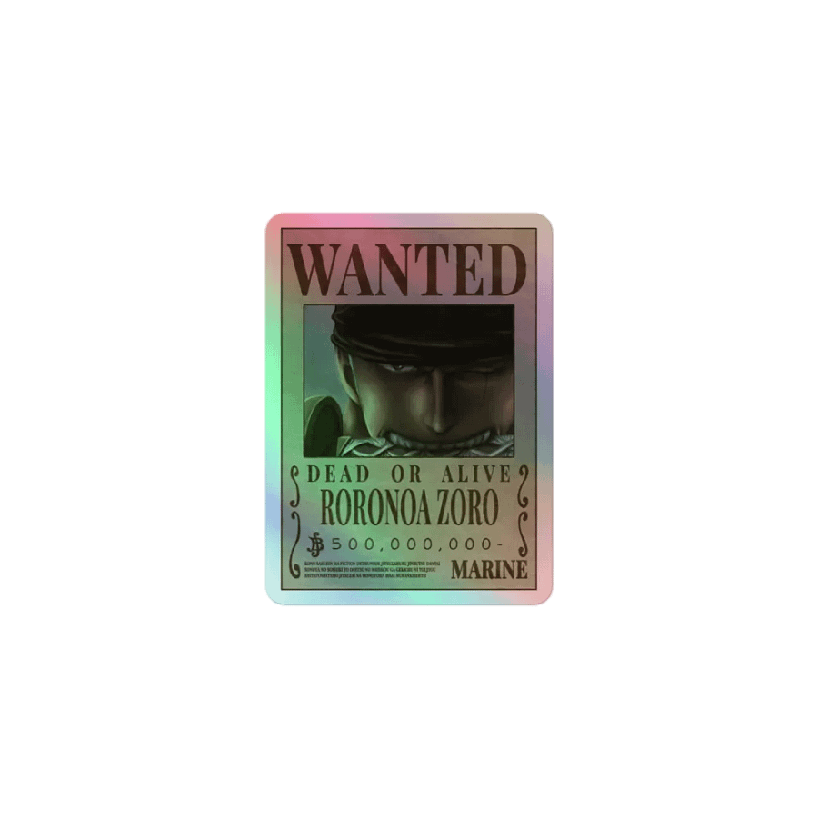Roronoa Zoro Wanted Poster Holographic Sticker Sheet product image (6)