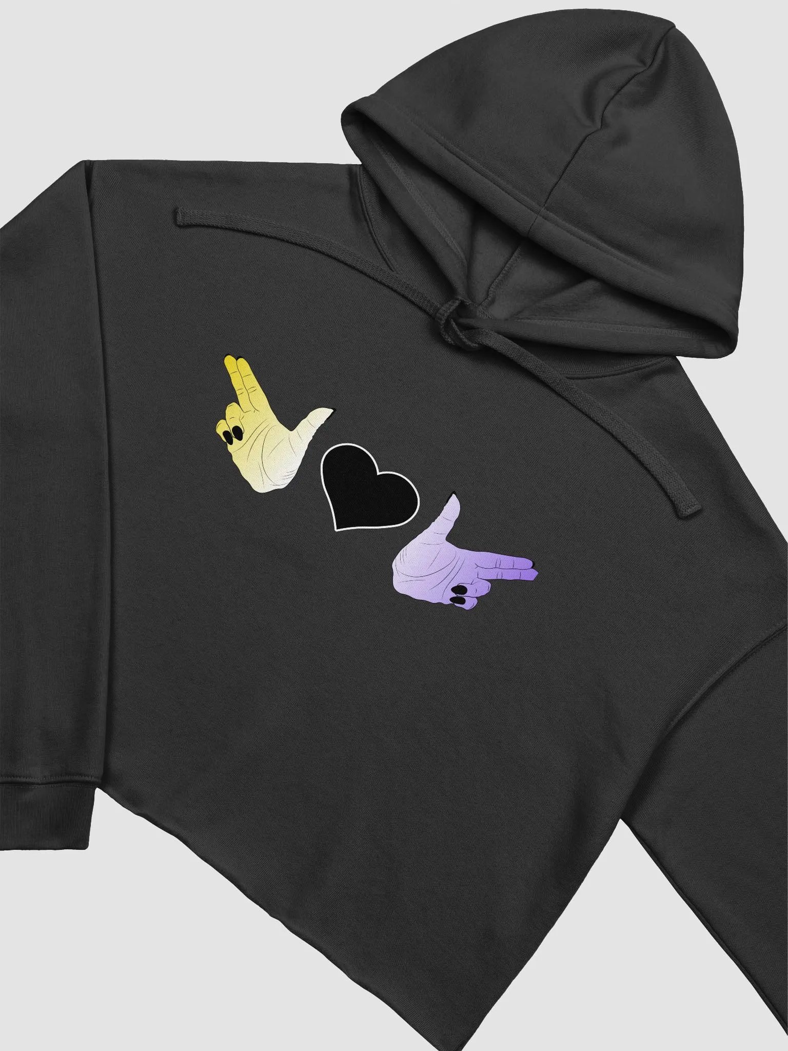 Finger Guns (enby flag) Crop Hoodie product image (20)
