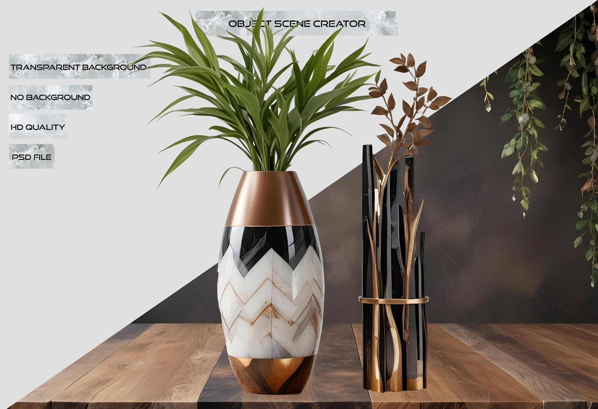 Dream of Eternity – Set of Two Art Deco Vases - PNG product image (2)