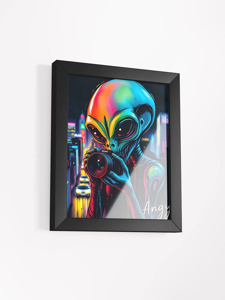 Neon Alien Cityscape Framed Poster product image (8)