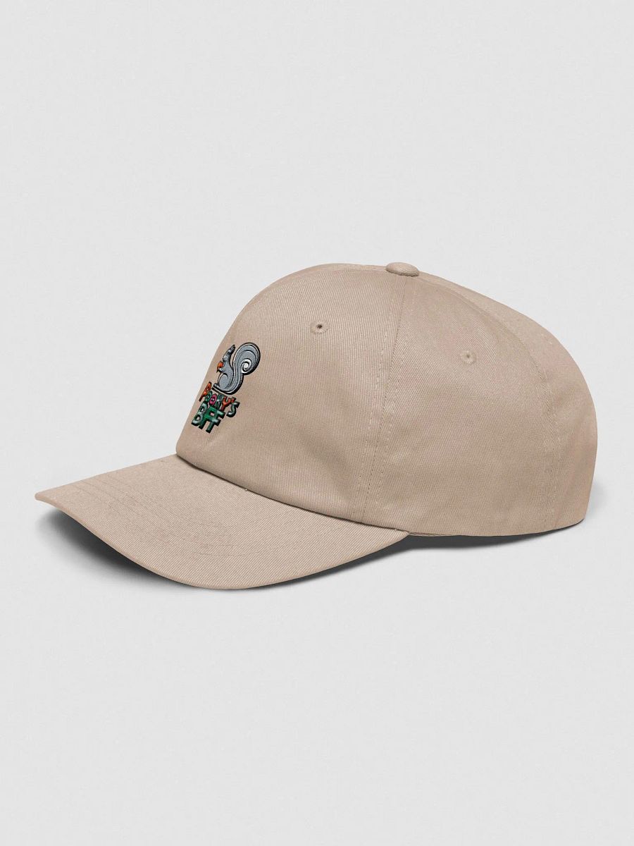 Baseball Hat Embroidered: Pooky's BFF, Colorful lettering, grey squirrel with red heart product image (3)