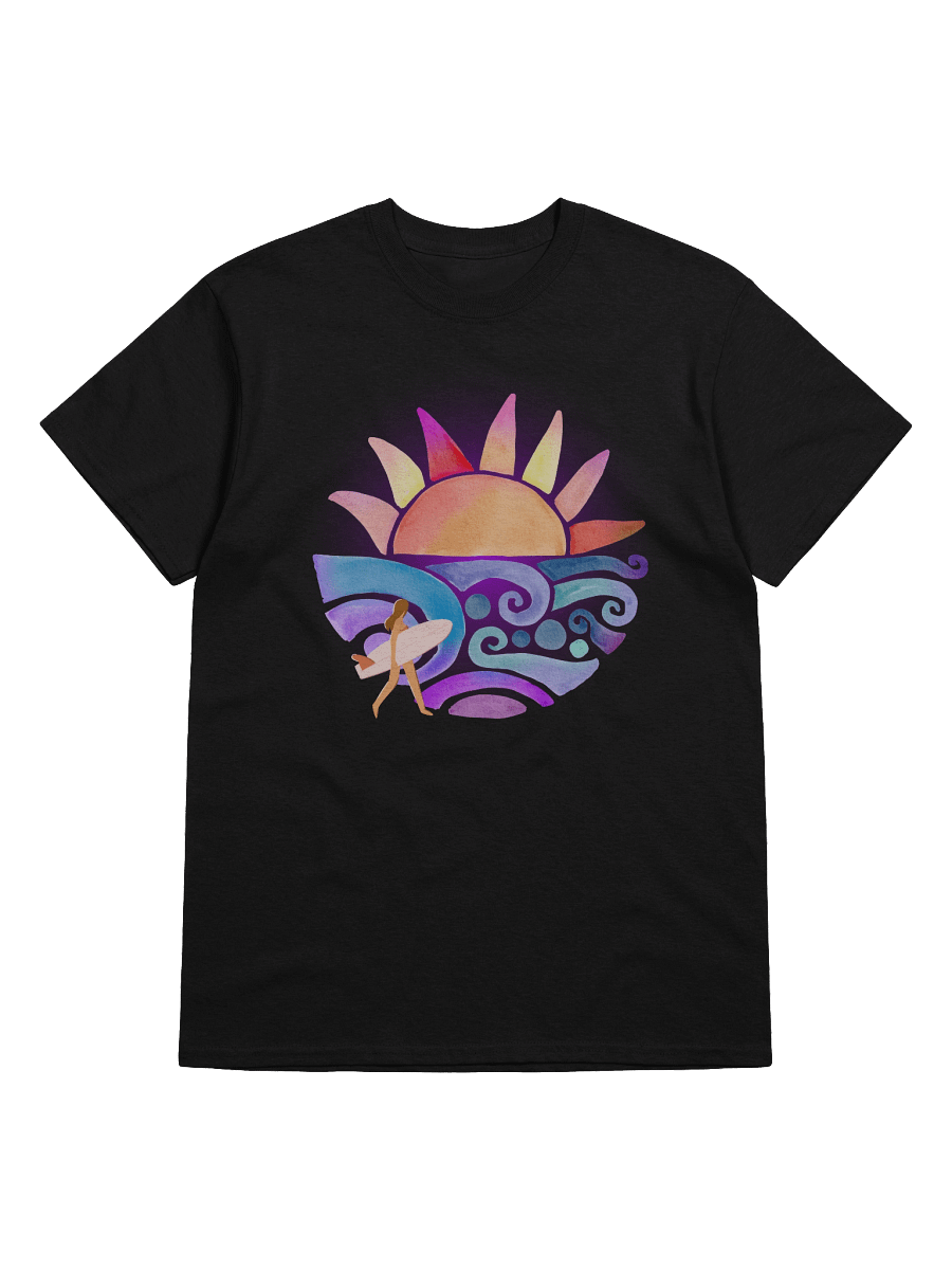 Sunset Surf Vibes Tee | Retro Watercolor Beach Aesthetic product image (4)