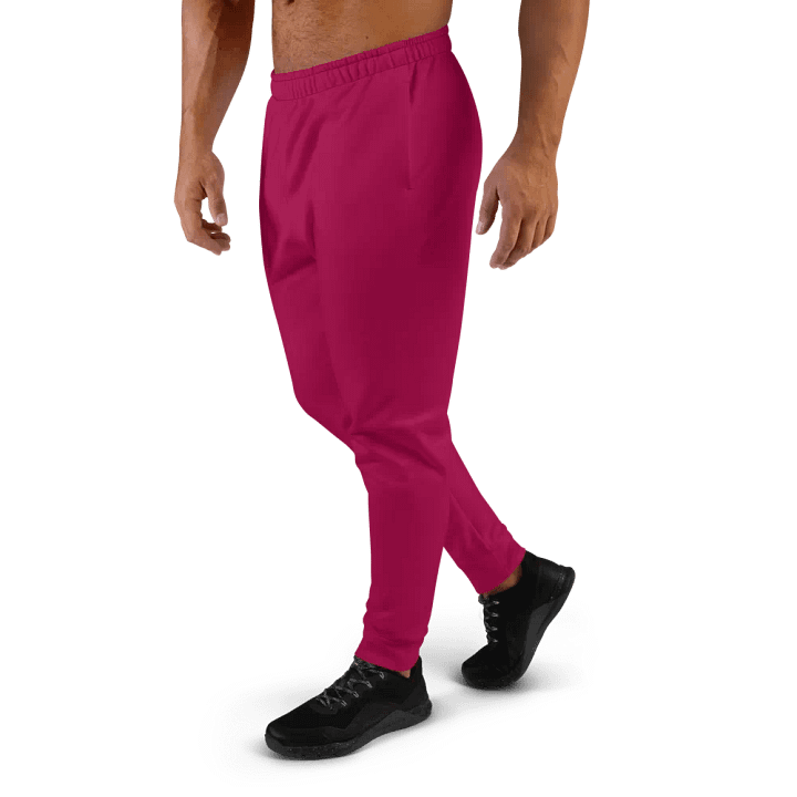 Plain Dark Red Light Summer Recycled Polyester Premium Men's Joggers by Treasure Pie product image (2)