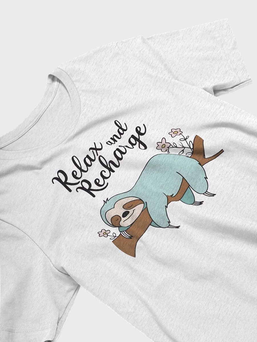 Sloth Relax and Recharge T-Shirt, Self Care Gift, Nature Lover tee, Lazy Sloth T-shirt product image (3)