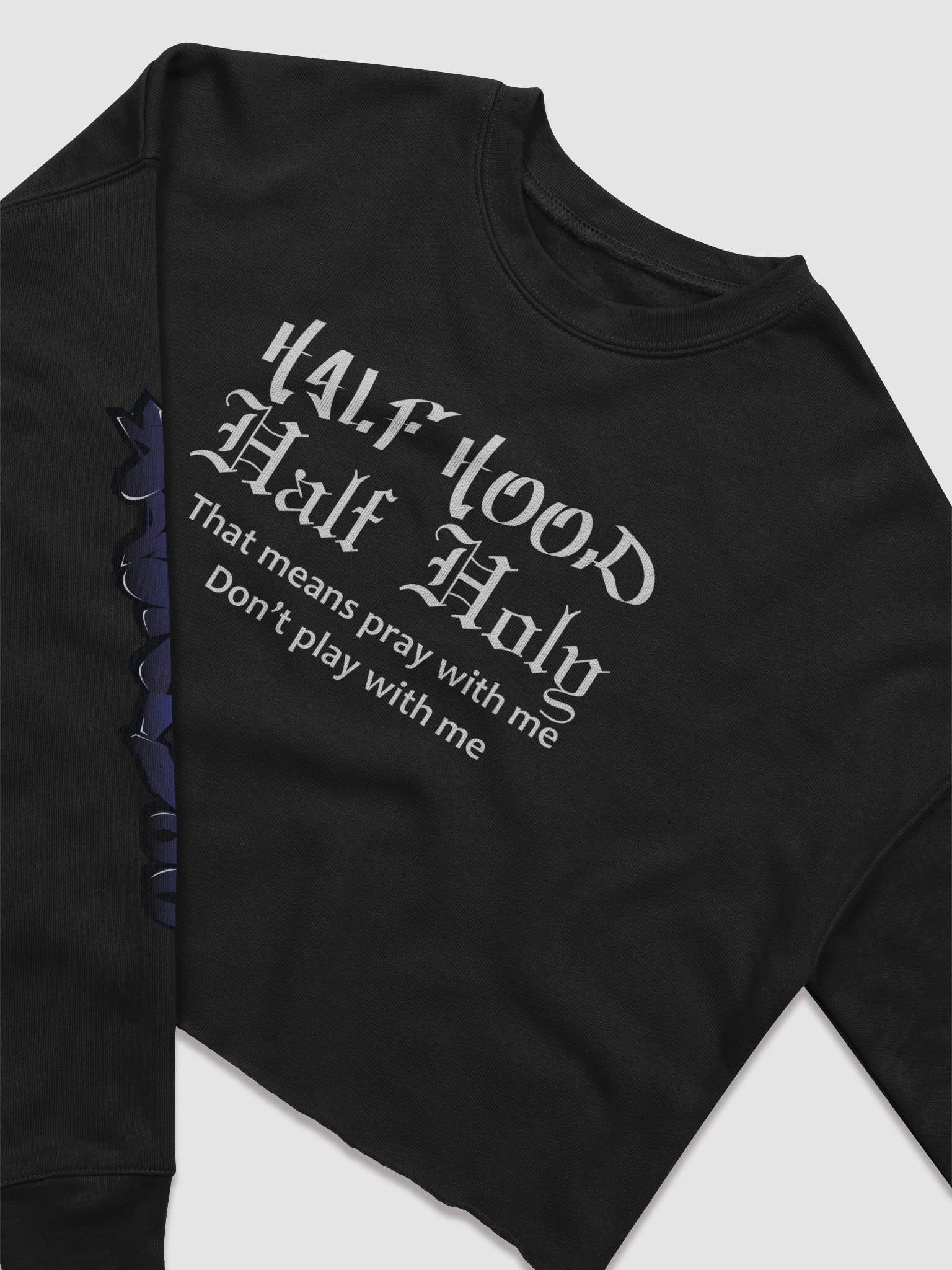 Half Hood Half Holy Fleece Crop Top product image (3)