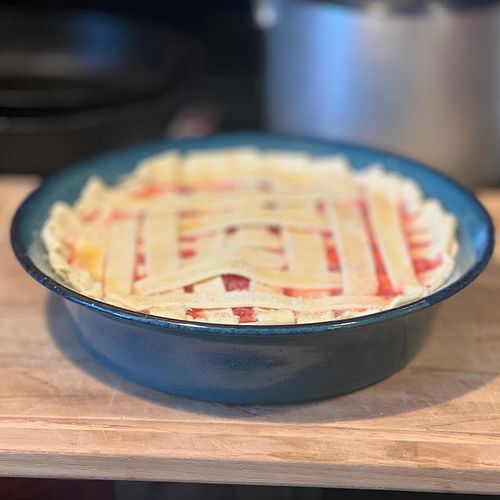 Everything looks better in blue! Especially homemade pies in handmade pie plates! Look at this beautiful pie plate glazed wit...