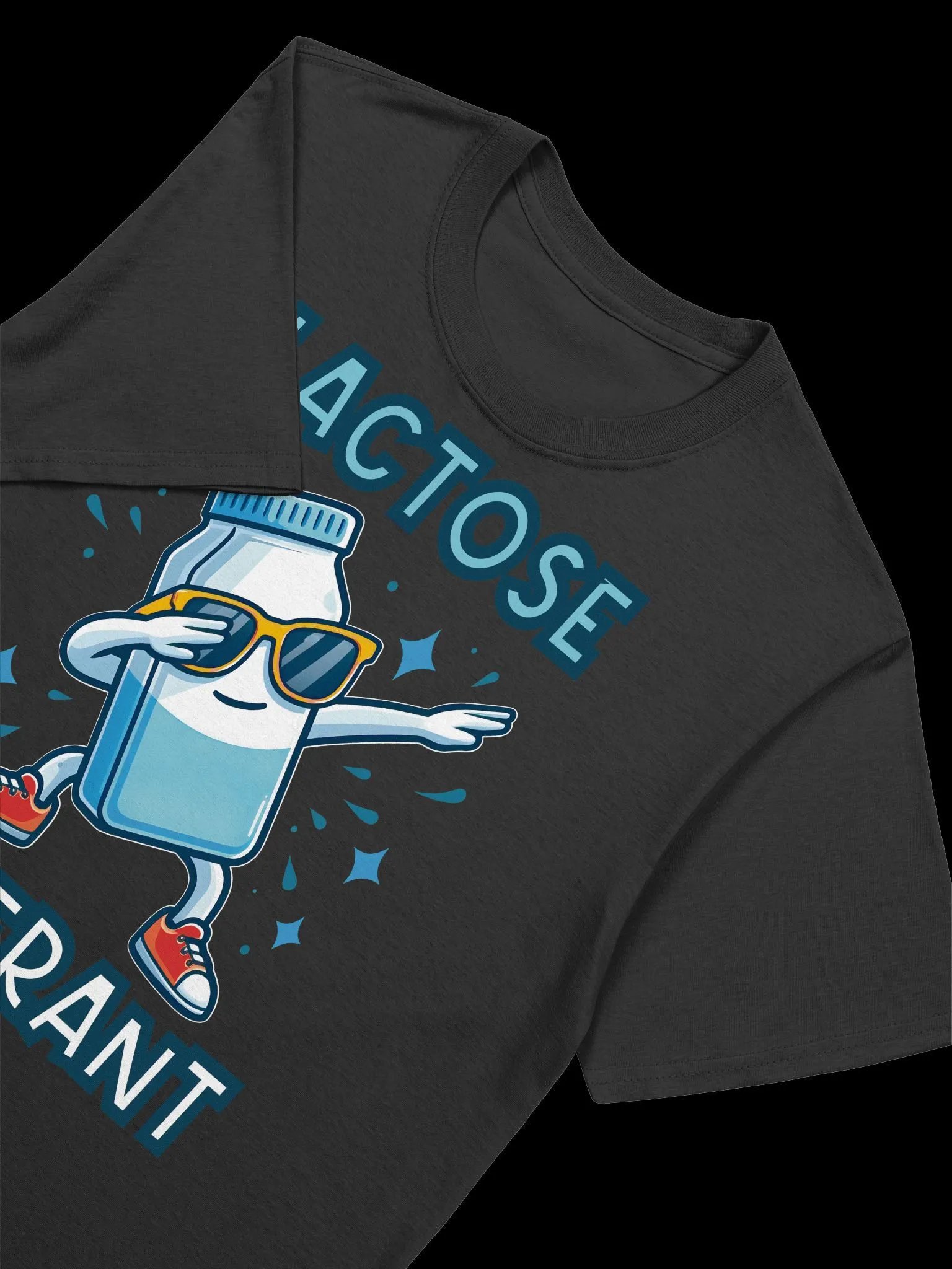 Food Lover-Lactose Tolerant Dab-Funny Milk Carton Cartoon T-Shirt product image (21)