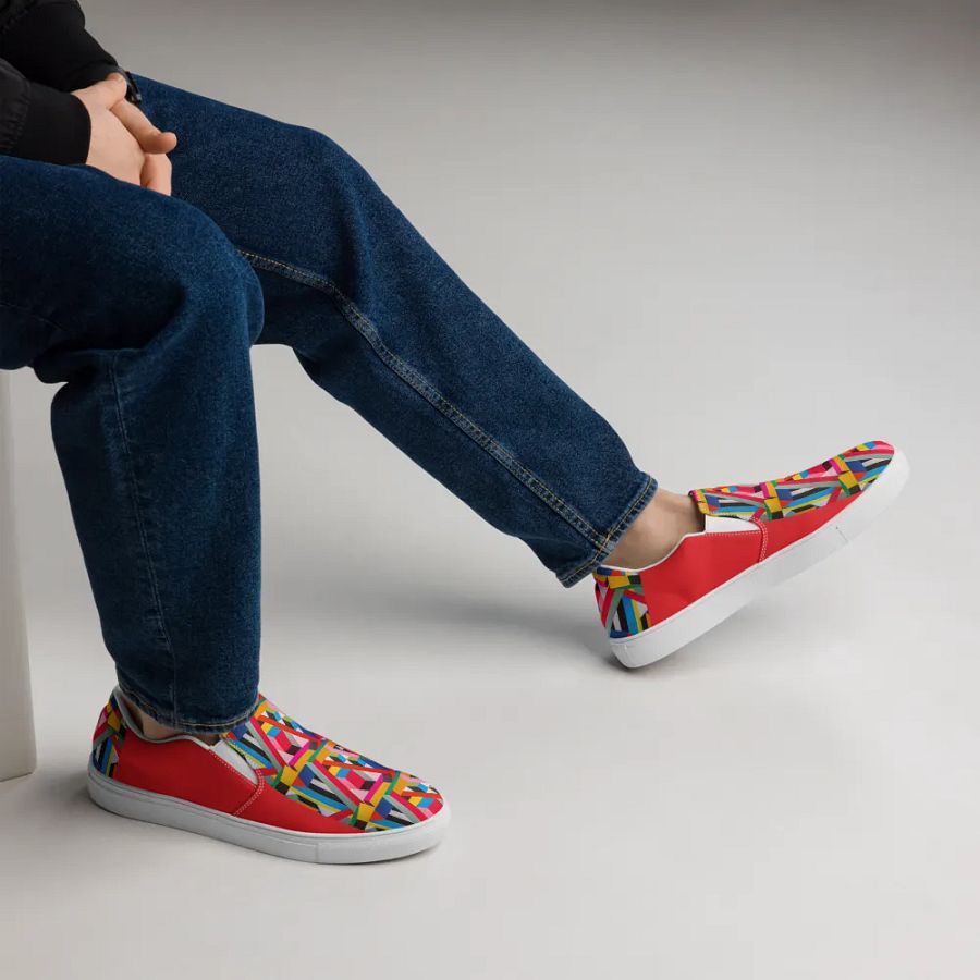 Geometric Men's Canvas Slip On Shoes product image (12)