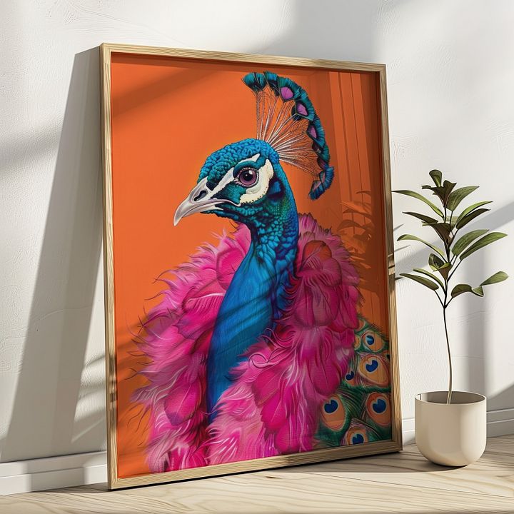 Peacock in Fur Anthropomorphic Animal Fashion Art Print product image (17)